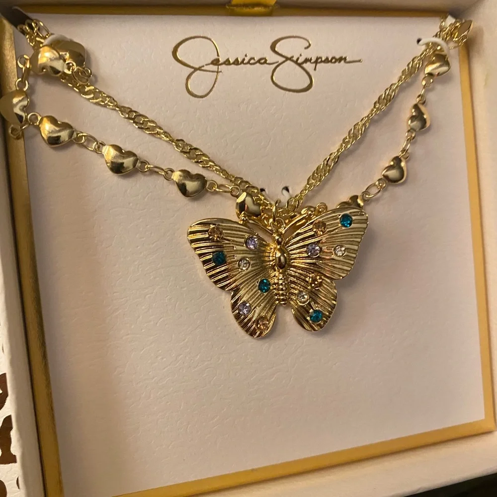 NEW Jessica Simpson butterfly necklace